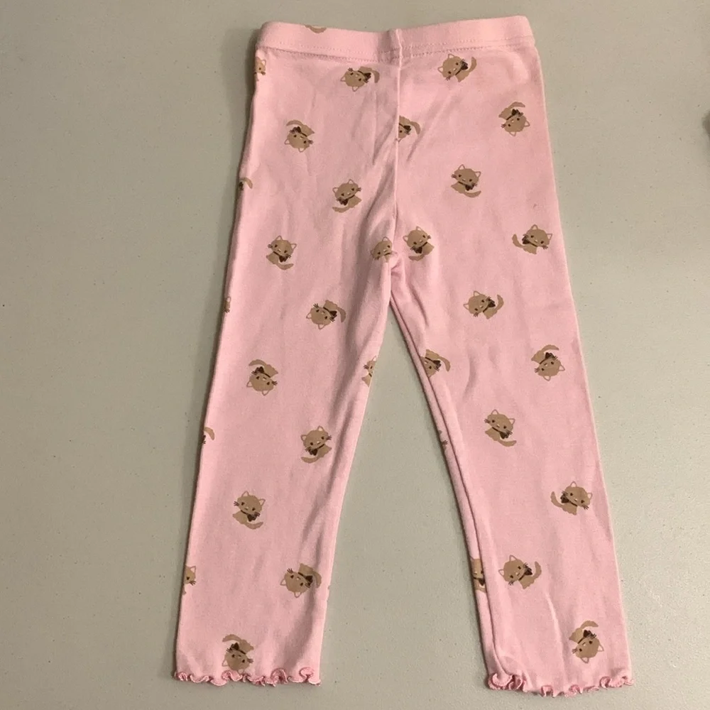Gymboree Kitty Glamour Leggings Lot-Pink and Brown-Size 18-24 Months Cotton
